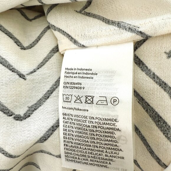 H&M Midi Cream & Black Pattern Dress - Picture 12 of 13